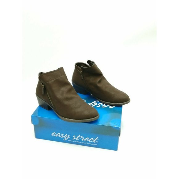 Easy Street Gusto Ankle Booties Boots Matte Brown Women's US 7.5 N Narrow - Picture 1 of 9